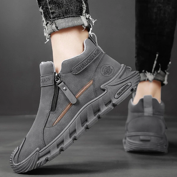 Men's Premium Zip-Up Casual Outdoor Sneakers