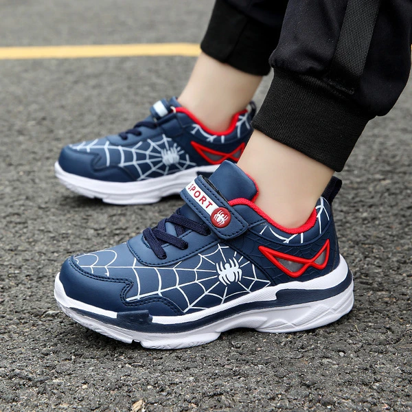 Luxury Kids’ Spider Web Print Sports Sneakers