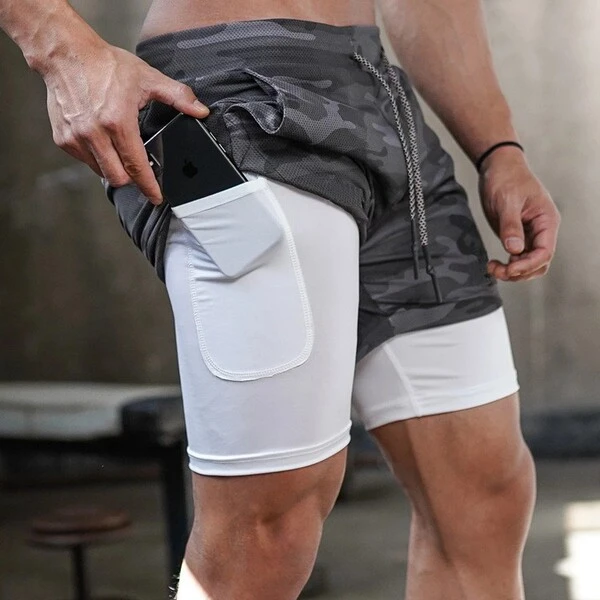Men’s 2-in-1 Compression Shorts with Phone Pocket