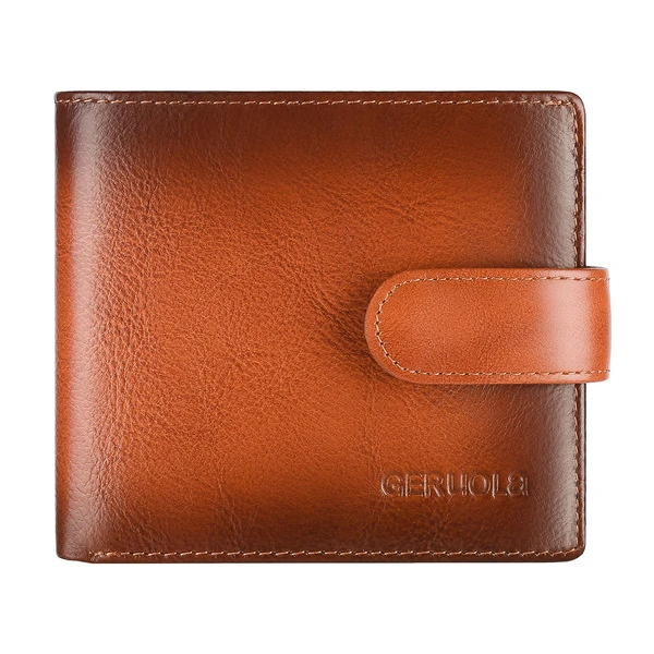 GERUOLA Vintage Top-Grain Leather Bifold RFID Wallet