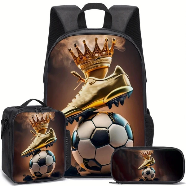 3-Piece Spider Web Print Backpack Set