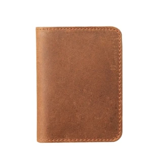 imported Handcrafted Vintage Genuine Leather Vertical Bifold Card Wallet & Organizer