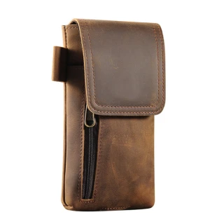 Imported Genuine Leather Cell Phone Holster & Belt Pouch