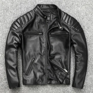 Premium Imported Genuine Leather Men's Motorcycle Collar Slim-fit Jacket