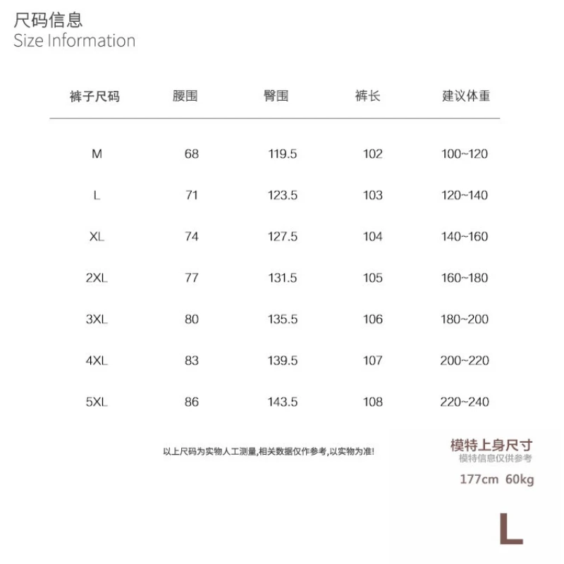 Size chart for Men's High-Waist Balloon Fit Denim Jeans